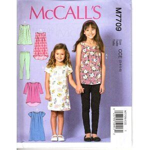 McCall's M7709 Girls 3 to 6 Dress, Top and Leggings Uncut Sewing Pattern